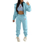 Women's Hoody Letter Printed Hooded Sports Casual Suits