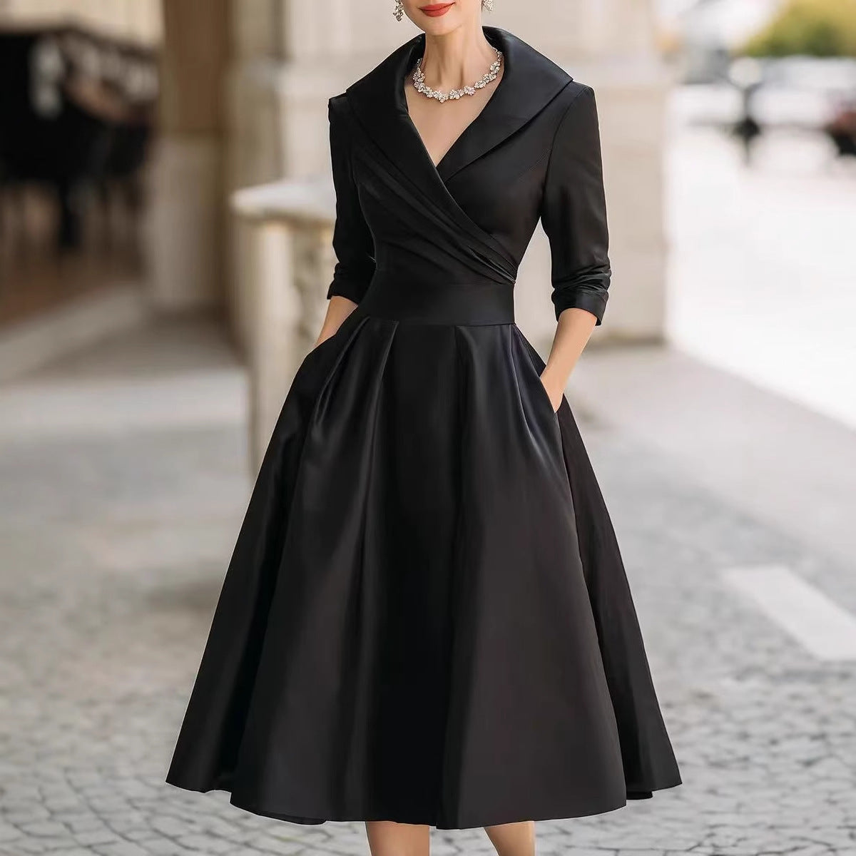 Women's Elegant Formal Waist Dress Slimming Long Dresses
