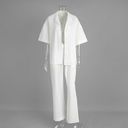 Cotton Short-sleeved Trousers Loose Sleeve Shirt Shorts