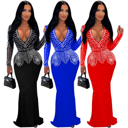 Women's Stylish Fashion Wear Rhinestone Dress Dresses