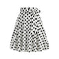 Women's Retro Dots Floral Purple Group Belt Skirts