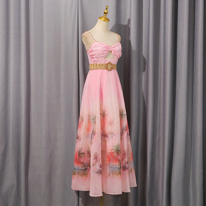 Women's French Gentle Sweet Style Suspender Dress Summer Sexy Dresses