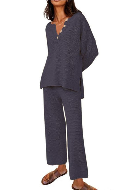 Women's Casual Two-piece Solid Color Fashion Suits