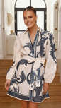 Casual Fashion Puff Sleeve Linen Dress Dresses