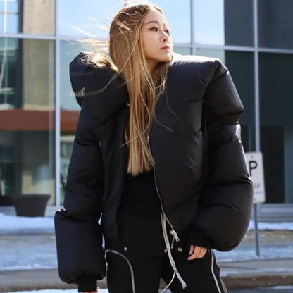 Women's Wear Winter Thick Snap Button Scarf Coats