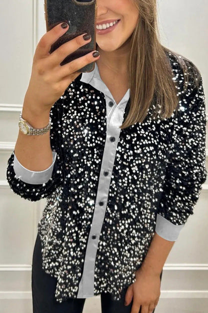 Women's Winter Solid Color Lapel Long Sleeve Tops