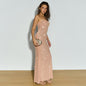High-grade Formal Transparent Mesh Rhinestone Strap Dresses