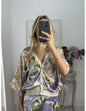 Elegant Home Satin Printed Sleeve Wrapped Suits