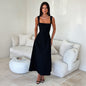 Office Vacation Waist Trimming Spaghetti Straps Dress Women Clothing Summer Independent