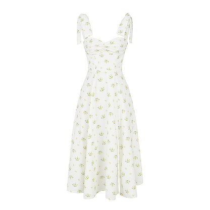Gown French Style Vacation Dress Backless Sexy Skirts