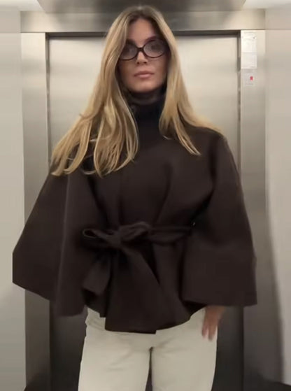 Women's Fashion Loose Lapel Bathrobe Belt Coats