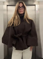 Women's Fashion Loose Lapel Bathrobe Belt Coats