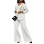 Women's Pure Color Thickened Suede Split Sleeve Suits