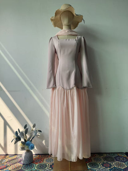 Spring Palace Style Elegant Retro Temperament Long Dresses