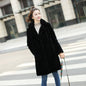 Women's Fur Integrated Imitation Marten Overcoats Mid-length Coats