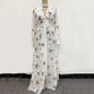 Sequined Slit Lantern Sleeve Formal Swing Dresses