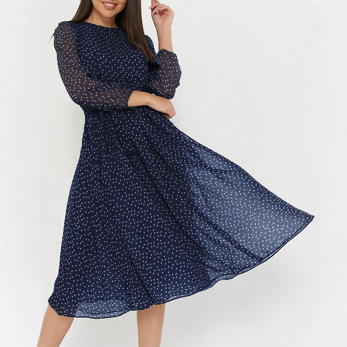 Women's Casual Holiday Broken Point Long Sleeve Dresses