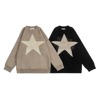 Women's Five-pointed Star Loose Temperament Casual Knitted Sweaters