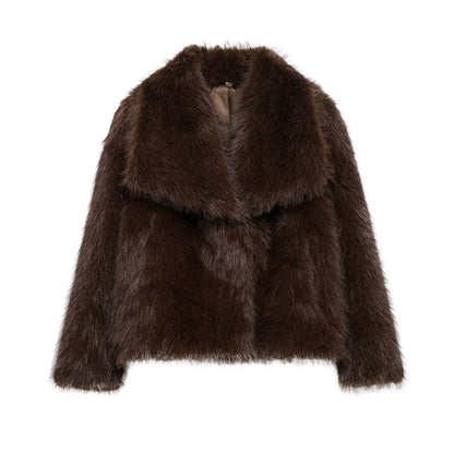 Women's Innovative French Artificial Fur Effect Coats