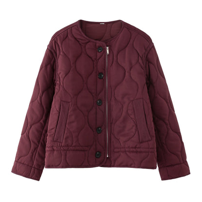 Women's Fashion Single-breasted Quilted Diamond Lattice Coats