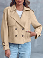 Women's Fashion Casual Double-breasted Trench With Pockets Coats