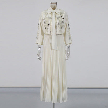Women's Retro Court Diamond Two-piece Embroidered Slim Suits