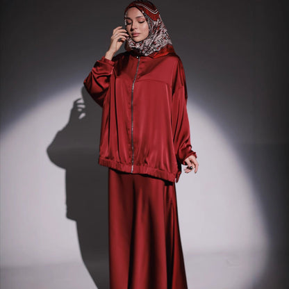 Women's Summer Satin Long Sleeve Dress Fashion Suits