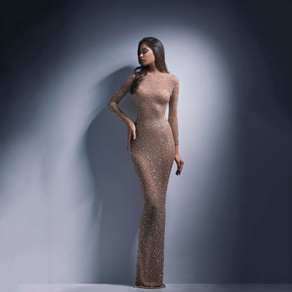 Women's Spring Banquet Dress Female Temperament Long Wedding Dresses