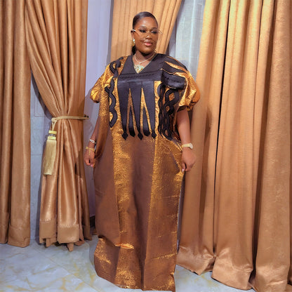 Women's Muslim Dress Long African Embroidered Robe Dresses