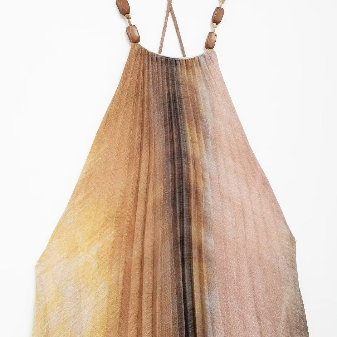 Women's Summer Hanging Collar Pleated Dress Dresses