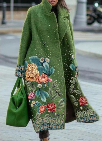 Printed Slim Fit Temperament Commute Pocket Coats