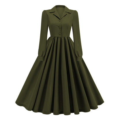 Women's Sleeve Autumn Retro French Style Commuting Dresses