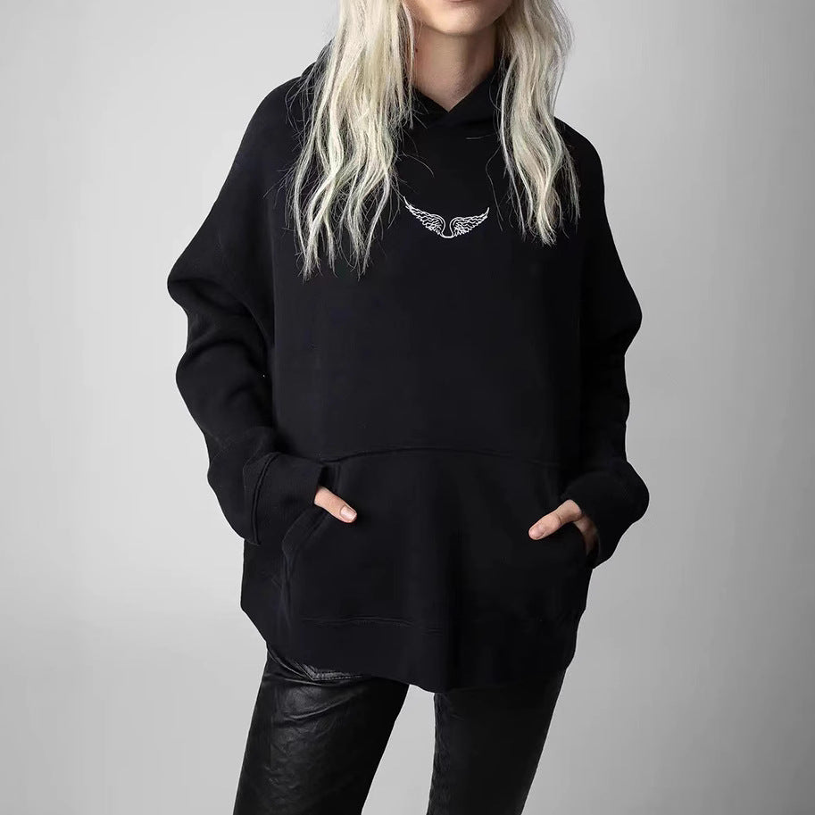 French Niche Chalk Digital Printing Rose Sweaters