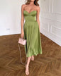 Summer Solid Color Cold-shoulder Sleeveless Sexy Dresses