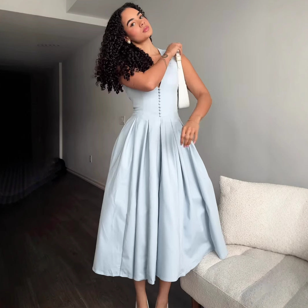Women's Spring Fresh Soft Elegant Sleeveless Sexy Dresses