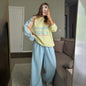 Women's Contrast Sports Round Neck Loose Long Suits