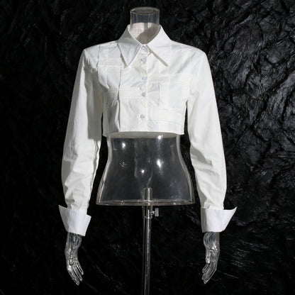 Design Sense Niche Shirt Autumn Solid Blouses