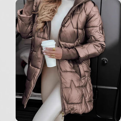 New Charming Winter Hooded Cotton Mid-length Coats