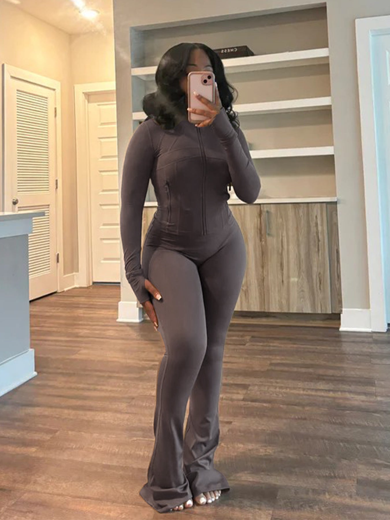 Women's Sports Leisure Sexy Tight Long-sleeved Horn Suits