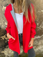 Women's Solid Color Casual Single-breasted Hooded Coats