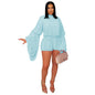Women's Fashion Wear Casual Pleated Solid Color Suits