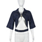 Women's Polo Collar Bandeau Sexy Cropped Denim Jackets