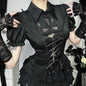Women's Dark Cross Hollow Lolita Shirt For Blouses