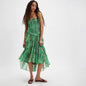 Printed Sling Vacation Style Stitching Irregular Dresses