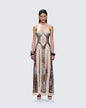 Sexy Leopard Print Strap Hot Lace Patchwork Slit Dresses