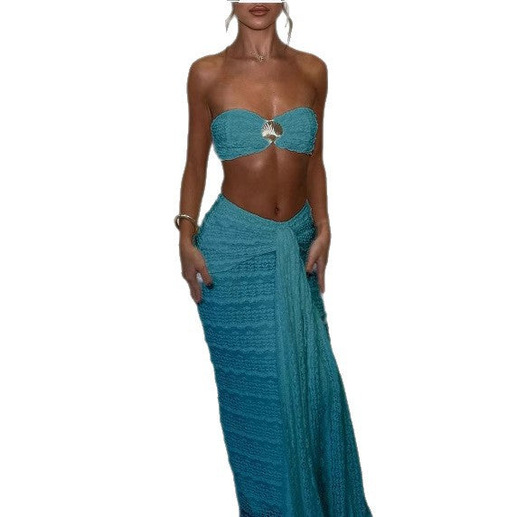 Lace Jacquard Vacation Seaside Casual Swimsuit Suits