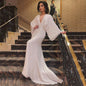 Mopping Floor Long Sleeve Sequin Formal Wedding Dresses