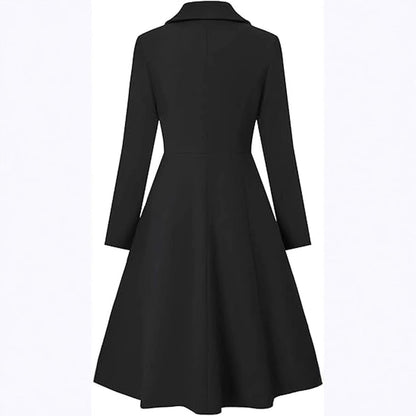 Women's Winter Gap Lapel Double Breasted Button-shaped Pleating Coats
