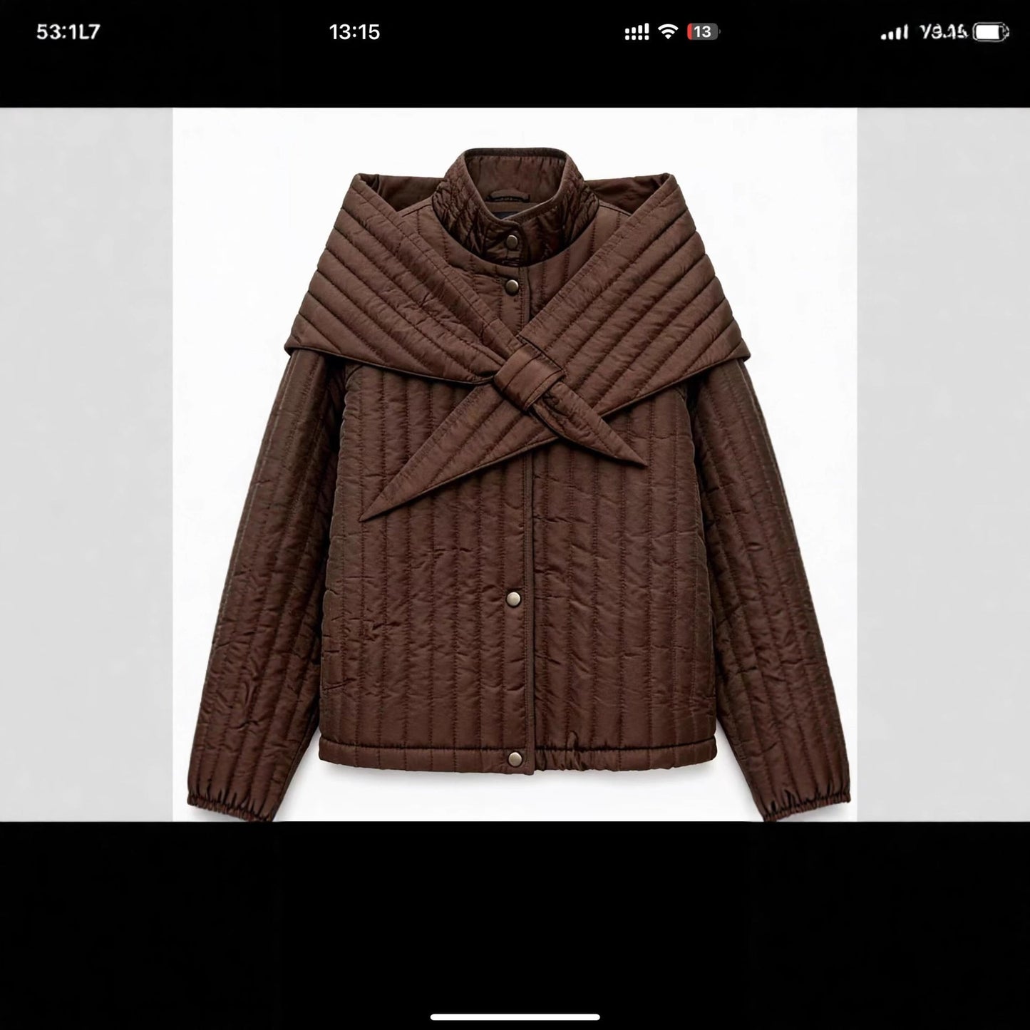 Women's Autumn Korean Quilted Loose Detachable Scarf Coats