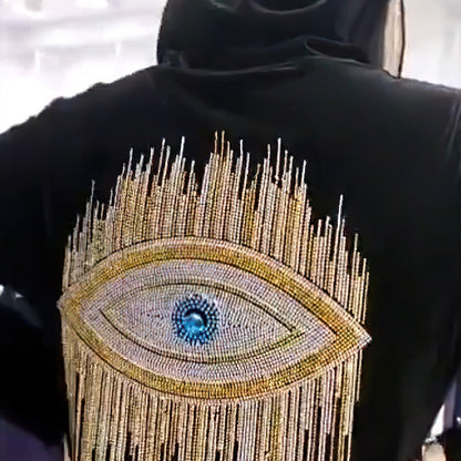 Women's Muslim Long-sleeved Hooded Robe Veet Rhinestone Dresses